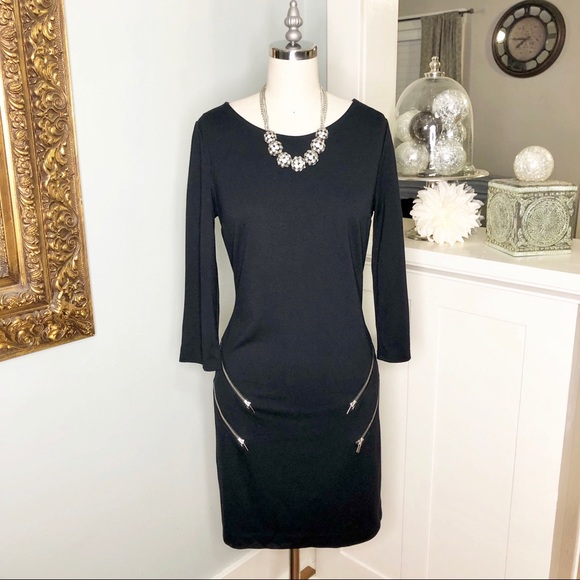 Express Dresses & Skirts - Express Black Long Sleeve Mini Sheath Dress